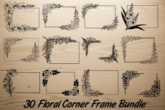 30 Floral Corner Frame Bundle