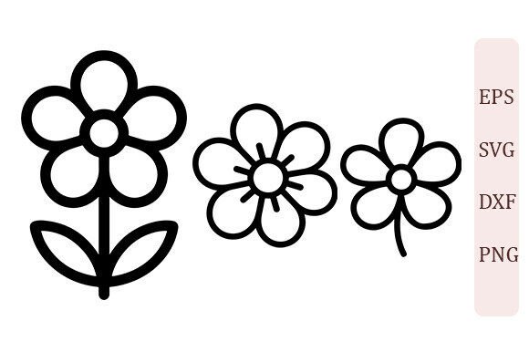 Bundle Daisy Floral Outline Set