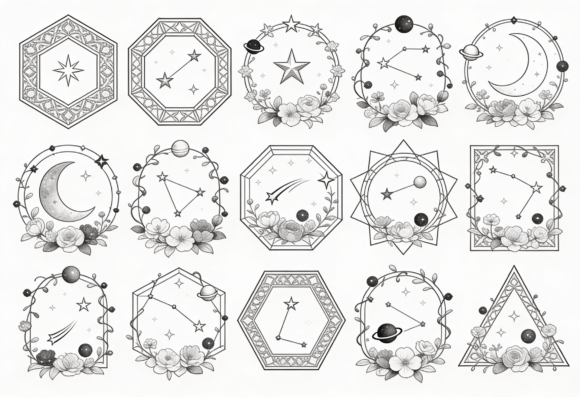 Celestial Constellation Frames Floral