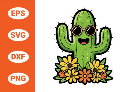 Cool Cactus with Sunglasses Retro Floral