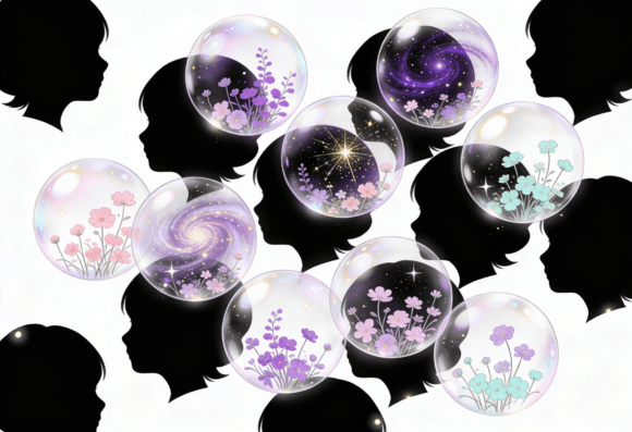 Dreamy Galaxy Floral Bubbles