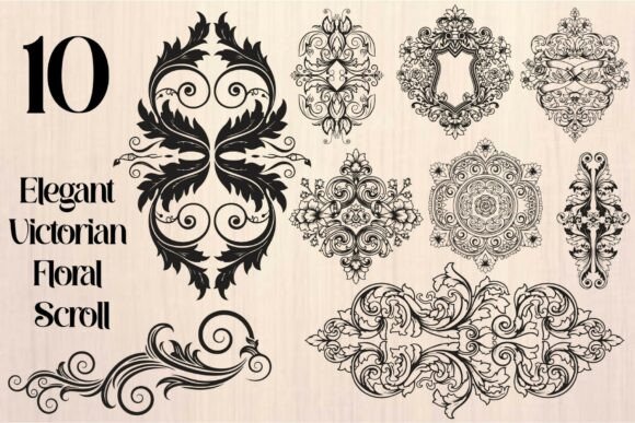 Elegant Victorian Floral Scroll