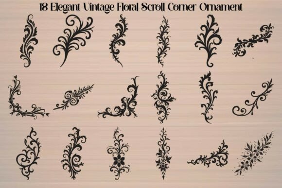 Elegant Vintage Floral Scroll Corner