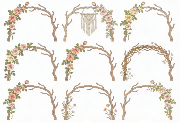 Floral Arch Clipart Set Review