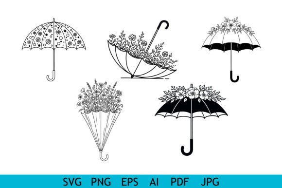 Floral Umbrella Vector Collection