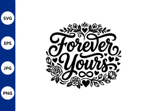 Forever Yours Floral Circular Vector