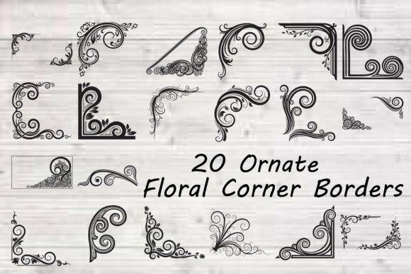 Ornate Floral Corner Borders