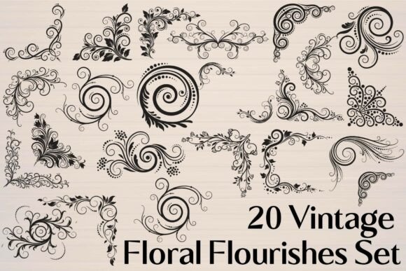 Vintage Floral Flourishes Set